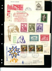 Vatican 1963/64 - 10 FDC , cards  3 addressed VF - 50 cents each