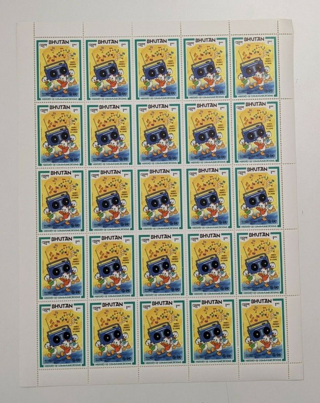 Bhutan 1983 - Disney, World Communications Yr - 9v Sheets of 25 - 397-405 - MNH 