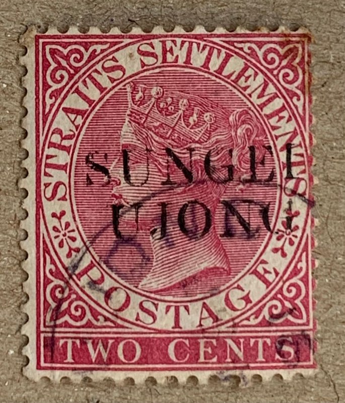 Sungei Ujong 1885 2c roman capitals - raised I.  Scott 26B, CV $27.50. SG 45