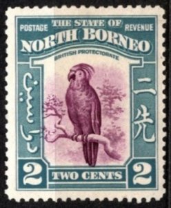 1939 North Borneo (Malaysia) Scott #- 194 2 Cents Palm Cockatoo Very Light Hinge