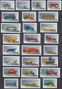 Canada - #1605a-y Historical Land Vehicles Set of 25 - MNH