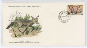 Botswana 184 1978 WWF, Fox, birds, FDC U/A WWF FDC