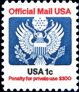 1983 1c Eagle Official Mail USA Red & Blue Scott O127 Mint F/VF NH