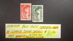 France 1937 Museum Issue Scott# B66-B67 XF-Superb USED Corner Cancels CPL (2)
