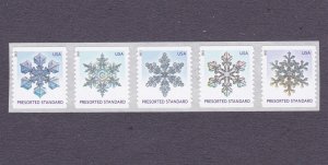 Coil Strip (5) 10c Snowflakes Standard (13) US 4808-4812, 4812a MNH Scott Order