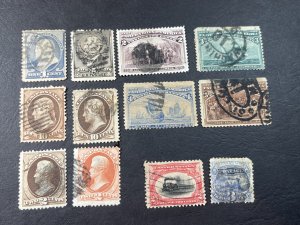 U.S. # 114-295--USED GROUP OF 12 NOT PERFECT STAMPS--ALL PRE 1900