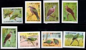 Unified Viet Nam Scott 1124-1131 Unused Imperforate Bird set