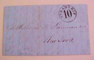 CUBA  STAMPLESS 1854 SANTIAGO DE STEAMSHIP 10