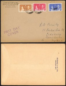 Barbados 1937 Coronation on Cover