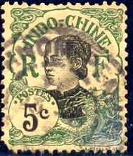 Annamite Girl, Indo-China stamp SC#44 used