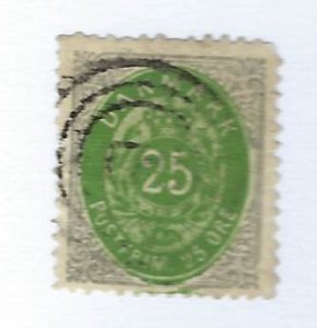 Denmark  SC#32 Used F-VF SCV$40.00.....Check a bargain!