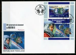 TOGO 2019 55th ANNIVERSARY OF THE LAUNCH OF VOSTOK 6 S/SHEET  FIRST DAY COVER