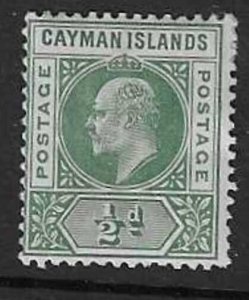 CAYMAN ISLANDS SG3 1902 ½d GREEN MINT