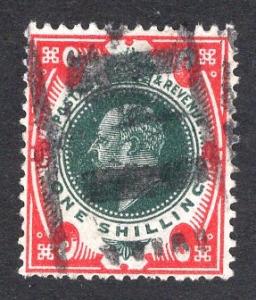 Great Britain  #138a  1902  used Edward VII  1s dark green and red