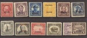 CANAL ZONE #84-95 Mint - 1925 2c - $1.00 Pictorial Set