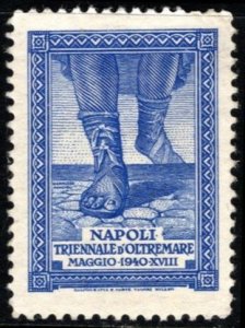 1940 Italy Poster Stamp 18th Annual Overseas Exhibition Naples Unused