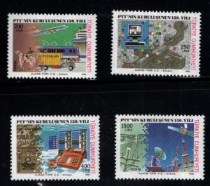 TURKEY Scott 2491-2494 MNH** 1990 communications stamp set