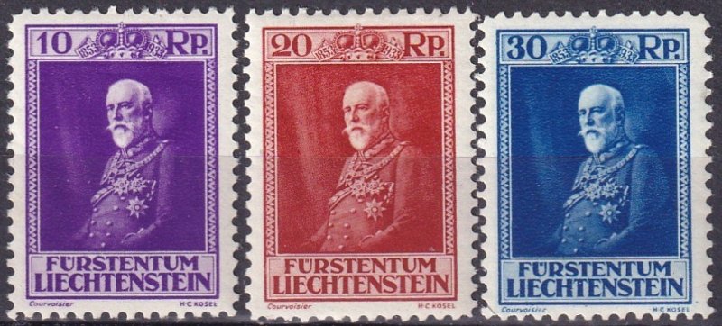 Liechtenstein  #111-3  F-VF Unused    CV $63.00 (Z3159)