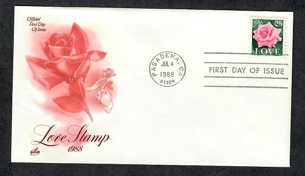 2378 Rose Love Unaddressed ArtCraft FDC