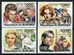 Burundi Famous People Stamps 2011 MNH James Dean Grace Kelly Dietrich 4v Set