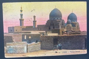 1915 Cairo Egypt Picture Postcard Cover To Paris France Barkuk Mosquee