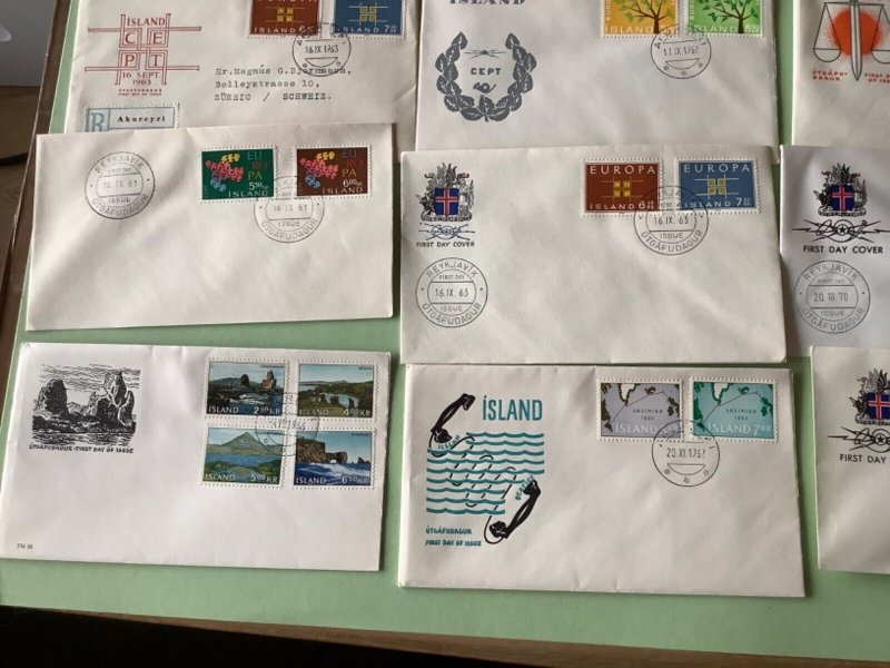 Iceland first day covers 16  items Ref A1929