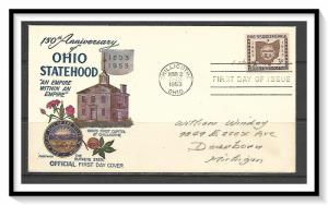US #1018 Ohio Statehood Fleetwood FDC