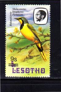 LESOTHO #598A  1987 9s ON 5sh    BIRD   MINT  VF NH  O.G