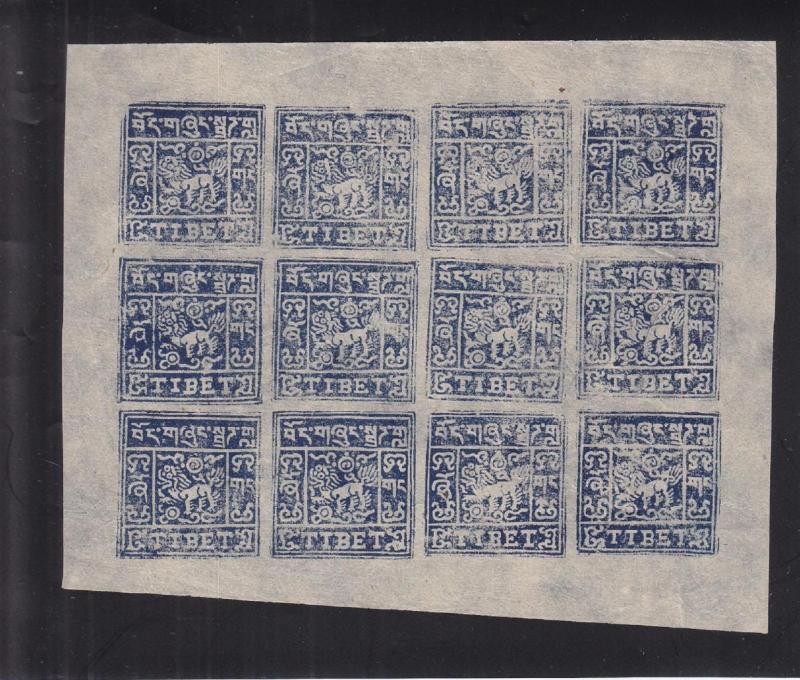 Tibet: Sc #15, Setting 111, Sheet/12, Mint (29028)