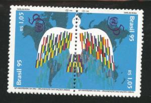 Brazil Scott 2560-2561 = 2561a MH* 1995 bird migration pair