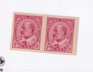 CANADA # 90a VF-MNH KEV11 PAIR OF 2cts IMPERFS CAT VALUE $100 BIN AT 20% REF55R