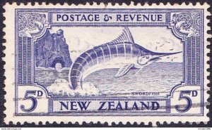 NEW ZEALAND 1935 5d Ultramarine SG563 Used