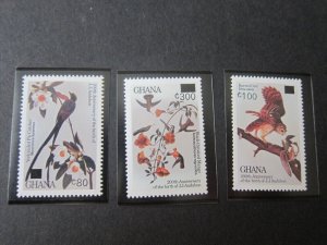 Ghana 1989 Sc 1124-6 Bird set MNH