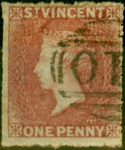 St Vincent 1861 Rose-Red SG1 Fine Used Stamp