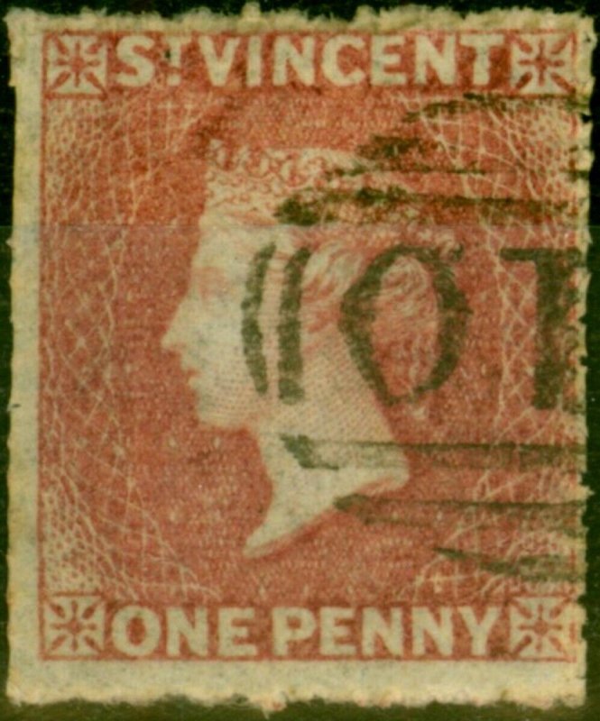 St Vincent 1861 Rose-Red SG1 Fine Used Stamp