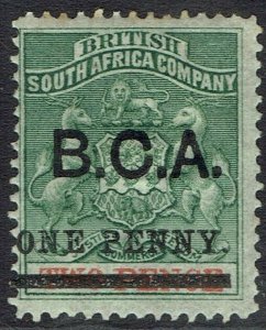 BRITISH CENTRAL AFRICA NYASALAND 1895 ONE PENNY ON 2D RHODESIA ARMS 