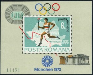 Romania 1972 MNH Stamps Souvenir Sheet Scott C186 Sport Olympic Games