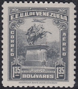Venezuela 1942 1.35b Grey Black. LM Mint. Scott C158, SG 641