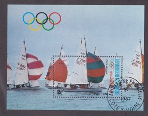 Ivory Coast # C114, Seoul Olympics, Yacht Races, Used CTO, 1/2 Cat.