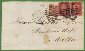 ad0814 - GB - Postal History - SG # 43/172 + 48 on COVER to MALTA  1877