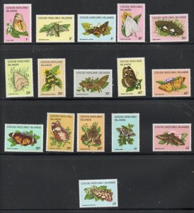 Cocos ( Keeling) Islands Sc 87-102 1982 Moths stamp set mint NH