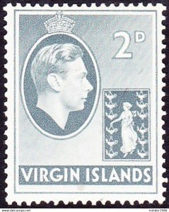 BRITISH VIRGIN ISLANDS 1938 KGVI 2d Grey SG113 MH