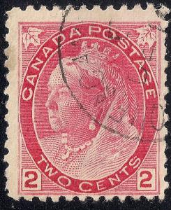 Canada #77A 2 cent 1898 Queen Carmine Die 2 Stamp used F