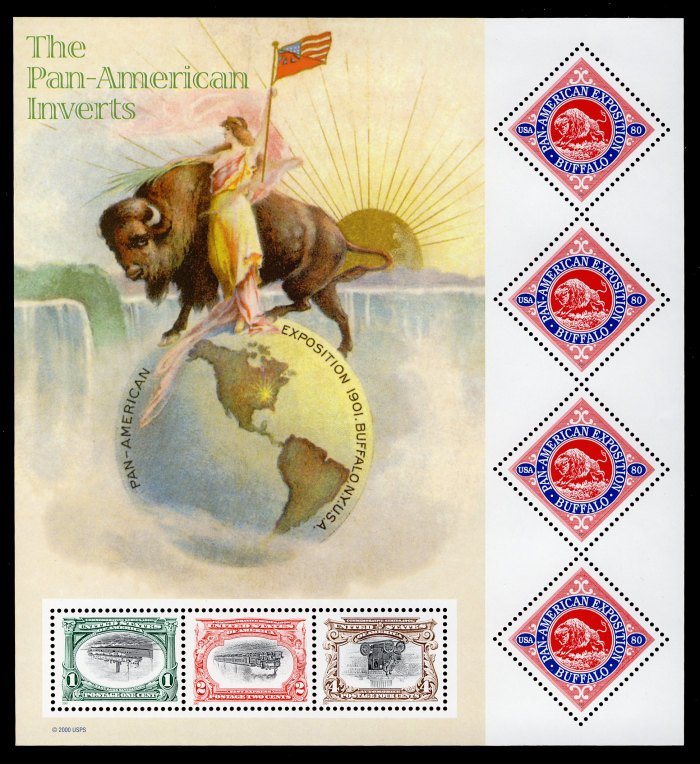 US #3505 FULL SHEET, Pan American Inverts, VF/XF mint never hinged,  super fr...