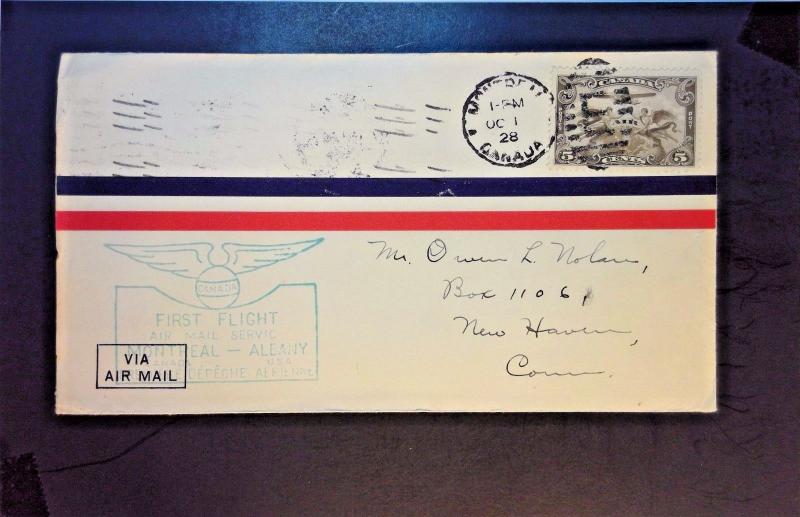 Canada 1928 First Flight Cover Montreal to Albany NY - Z1333