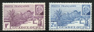Guadeloupe Scott 157-58 Unused LHROG - 1941 La Soufrière and Pétain - SCV $1.60