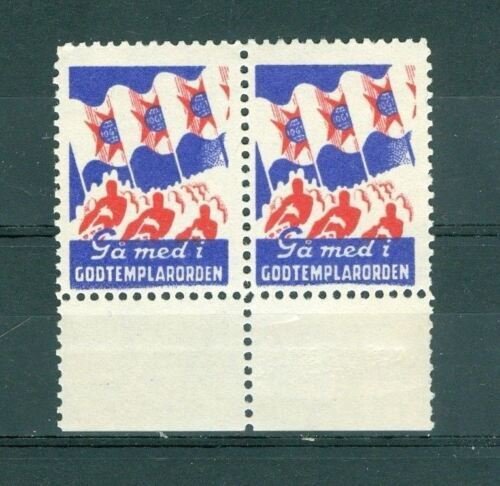 Sweden. Pair Poster Stamp  With Margin.Mnh  IOGT 1943. Godtemplar Order. 