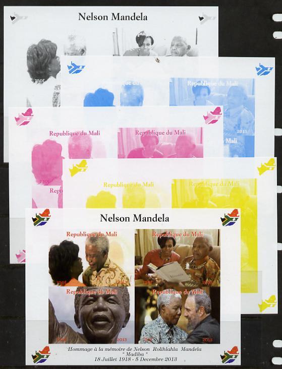 Mali 2013 Nelson Mandela #3 sheetlet containing four valu...