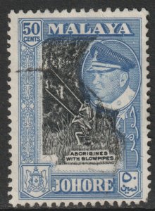 Malaya Johore Scott 165 - SG162, 1960 Sultan 50c used