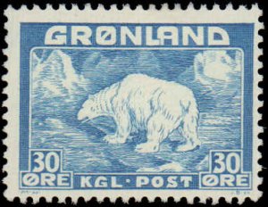 Greenland #7, Incomplete Set, 1938-1946, Animals, Hinged